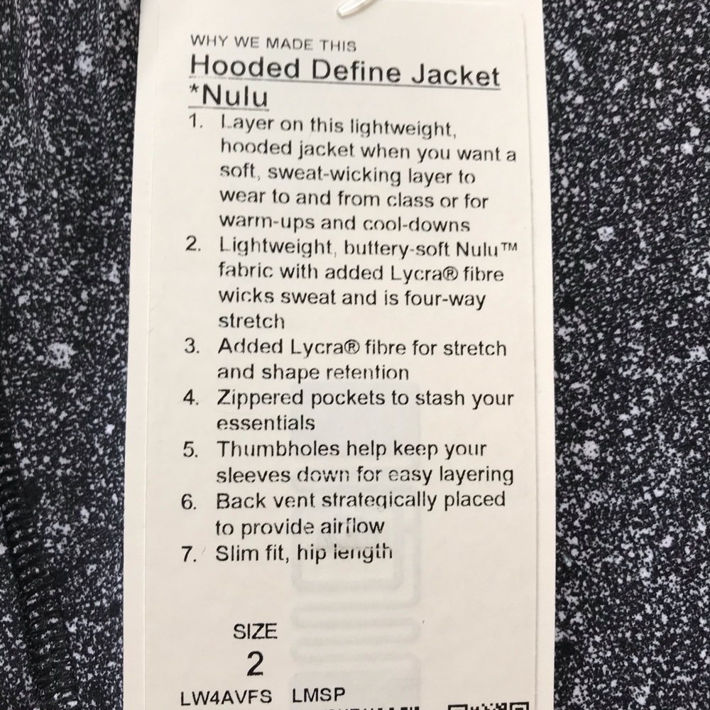 Lululemon stretch sports hooded zip jacket